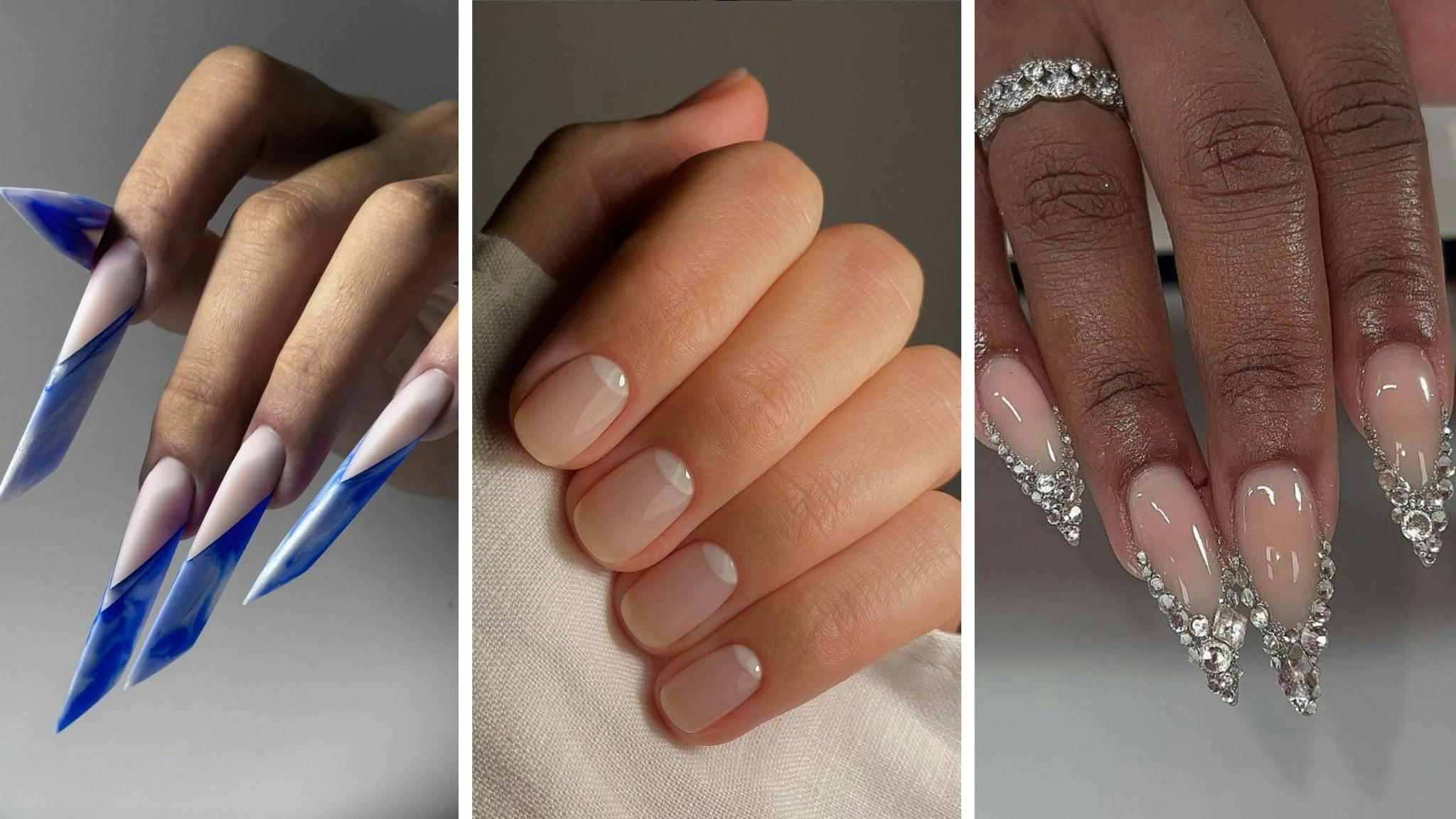 White French Tip Press On Nails With Heart Designs Short Square Shape Fake  Nails Glitter False Nail Tips Glossy Pink Glue On Nails Acrylic Artificial  | Fruugo SA